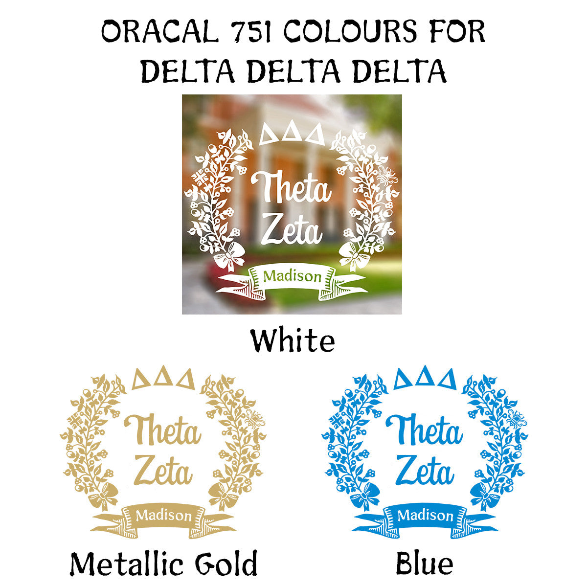 Brit and Bee Sorority Chapter Decal - Delta Delta Delta