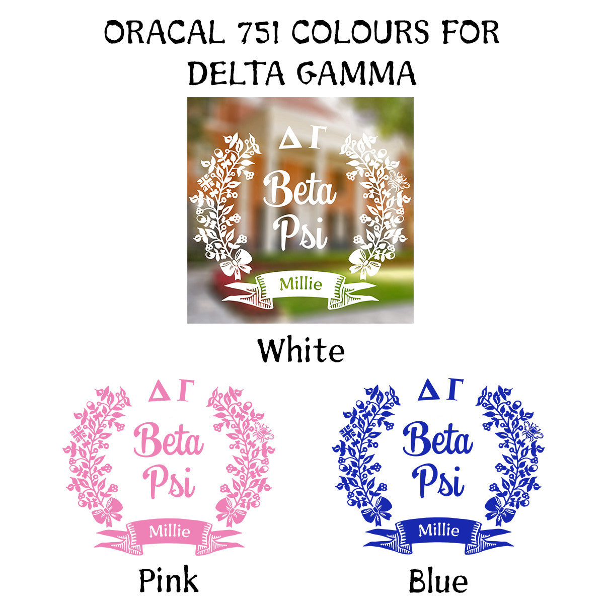 Brit and Bee Sorority Chapter Decal - Delta Gamma