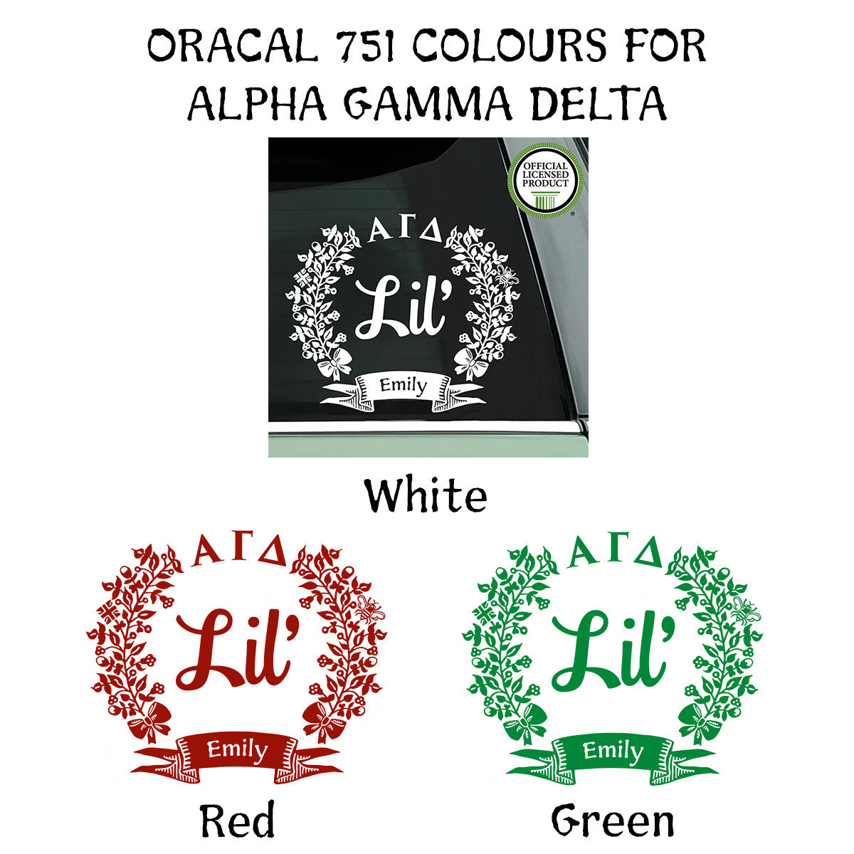 Brit and Bee Sorority Lil' Decal - Alpha Gamma Delta