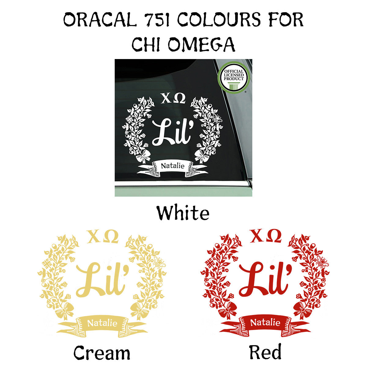 Brit and Bee Sorority Lil' Decal - Chi Omega