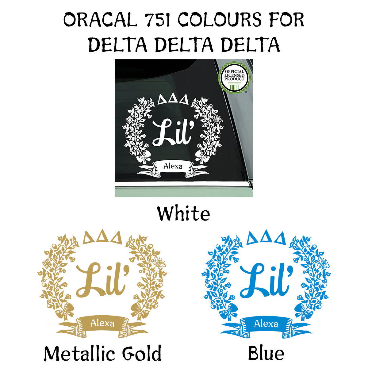 Brit and Bee Sorority Lil' Decal - Delta Delta Delta