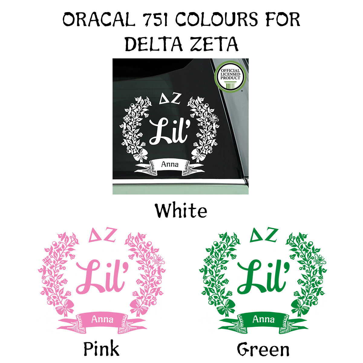 Brit and Bee Sorority Lil' Decal - Delta Zeta