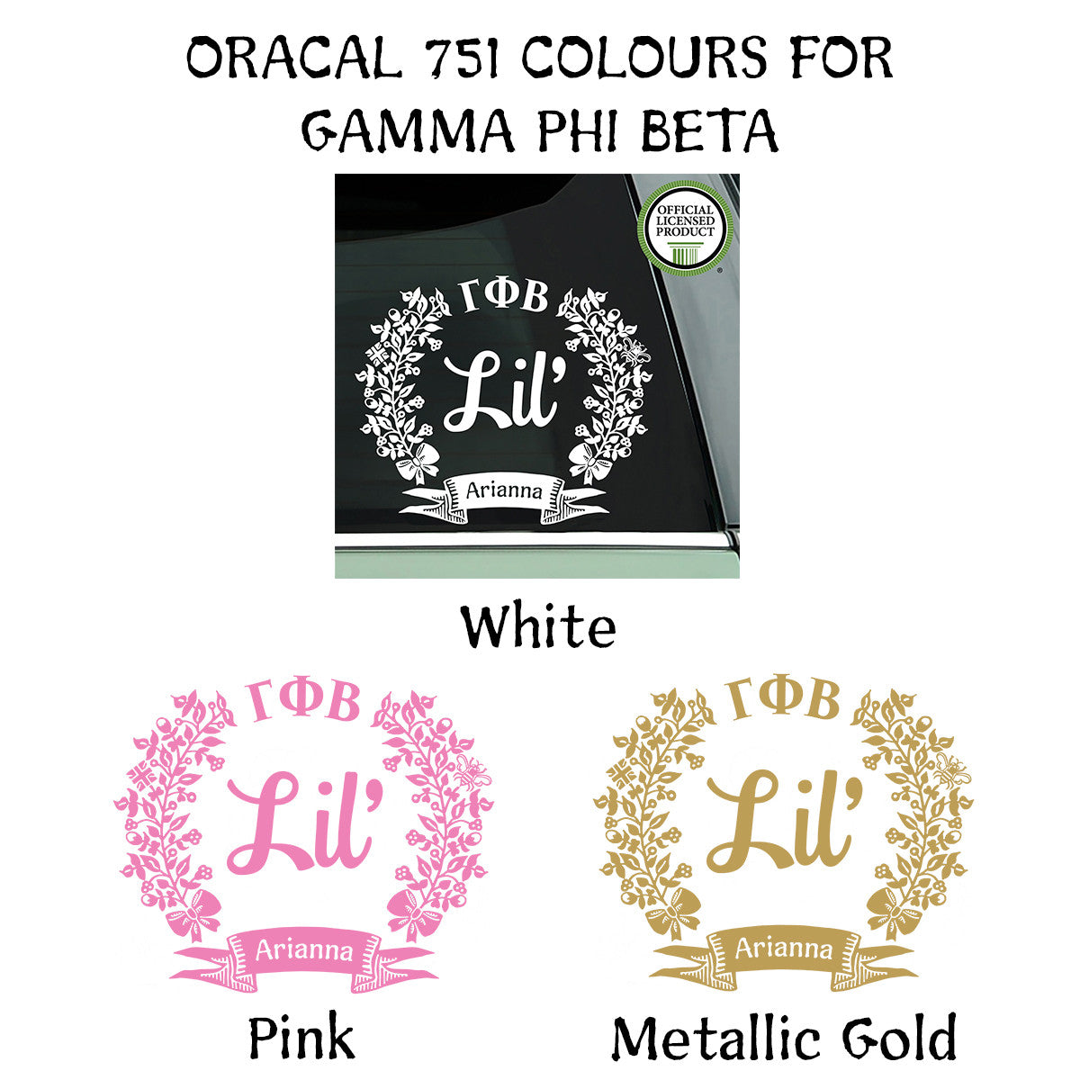 Brit and Bee Sorority Lil' Decal - Gamma Phi Beta
