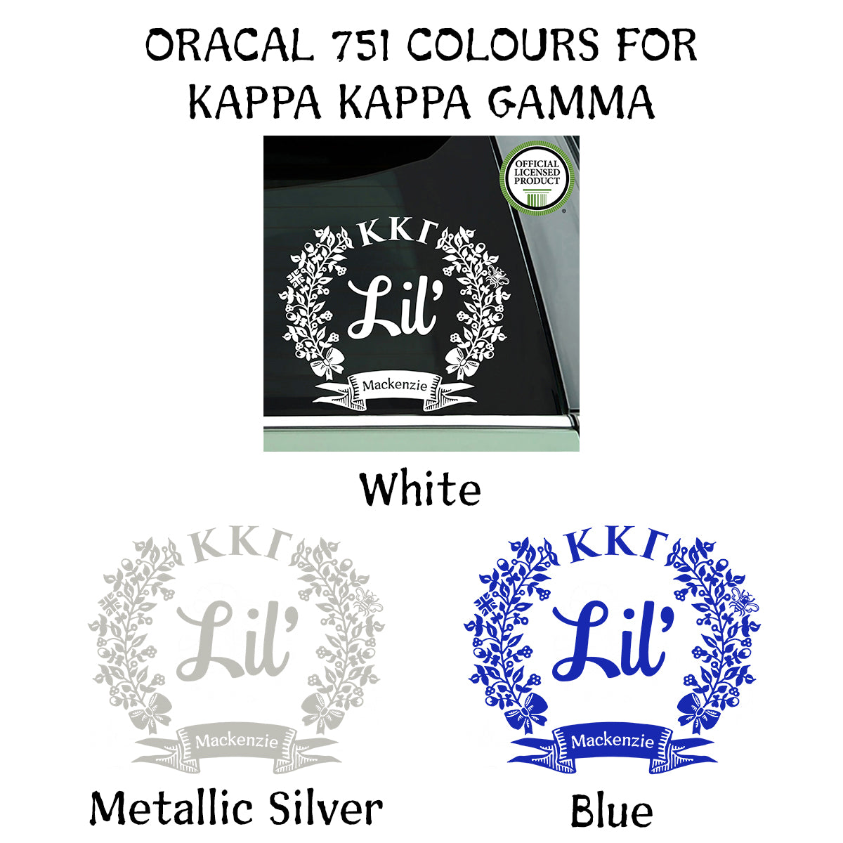 Brit and Bee Sorority Lil' Decal - Kappa Kappa Gamma