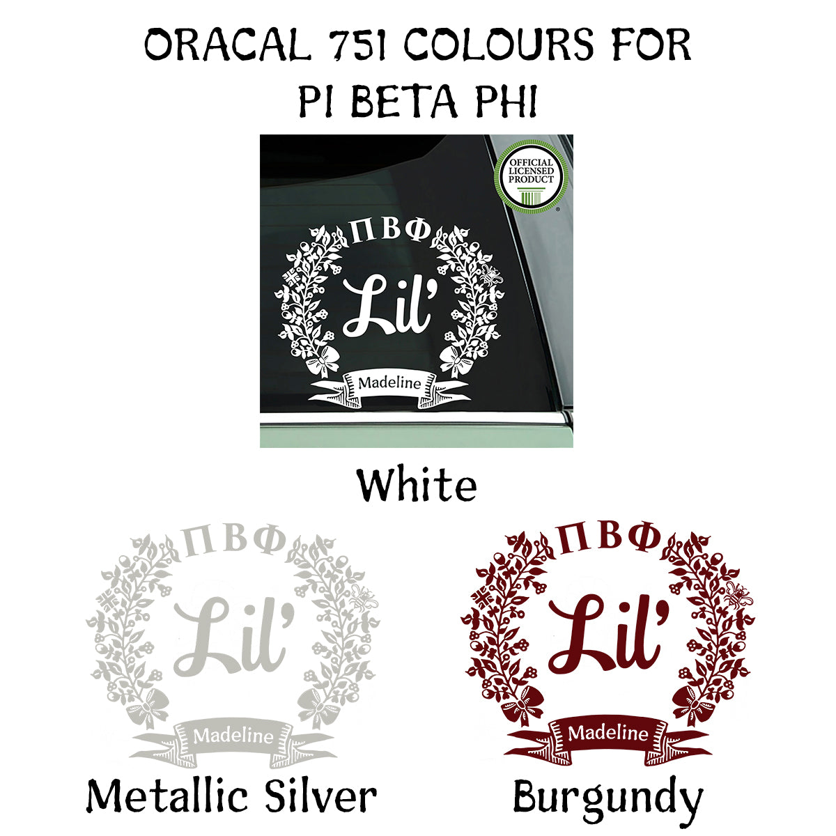 Brit and Bee Sorority Lil' Decal - Pi Beta Phi