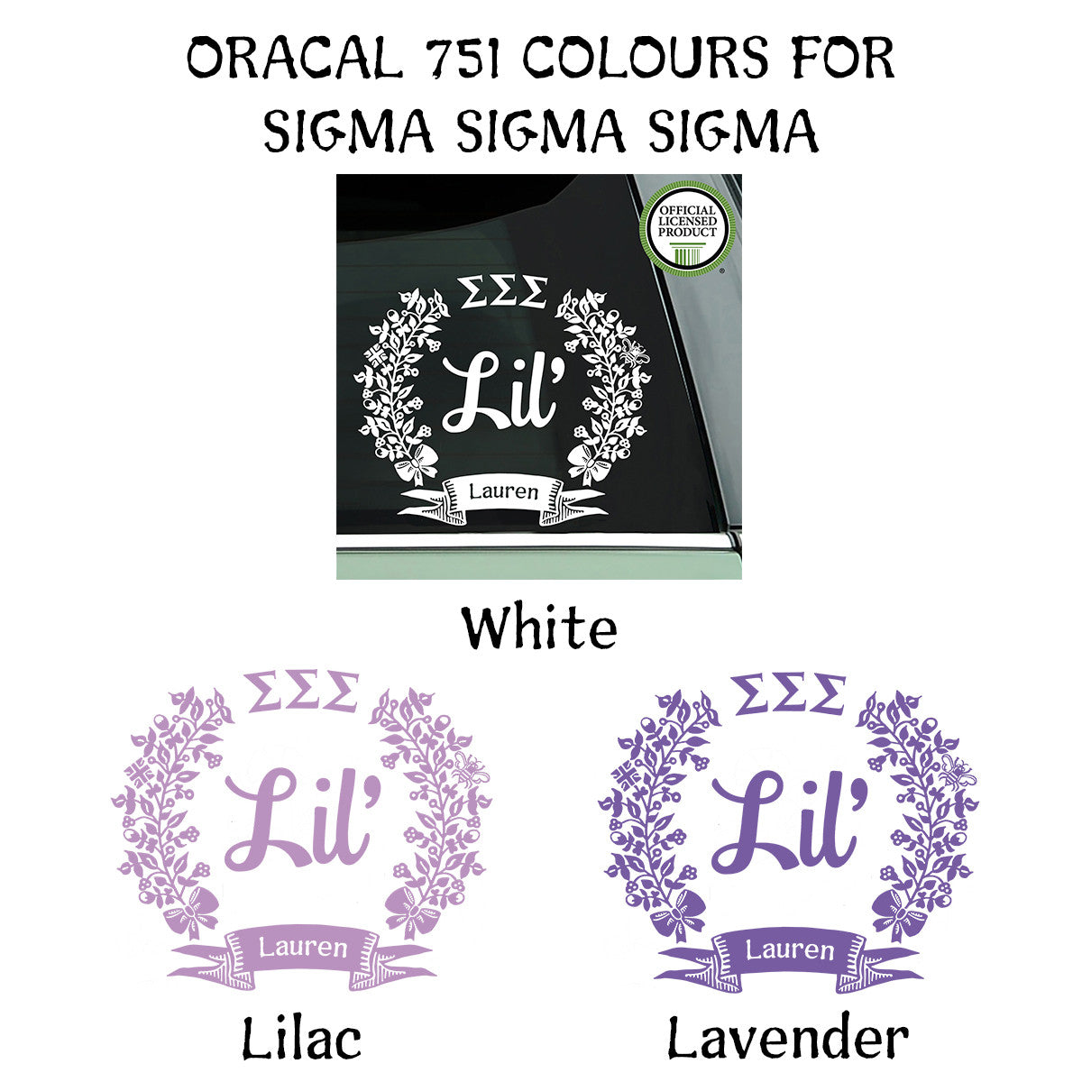 Brit and Bee Sorority Lil' Decal - Sigma Sigma Sigma
