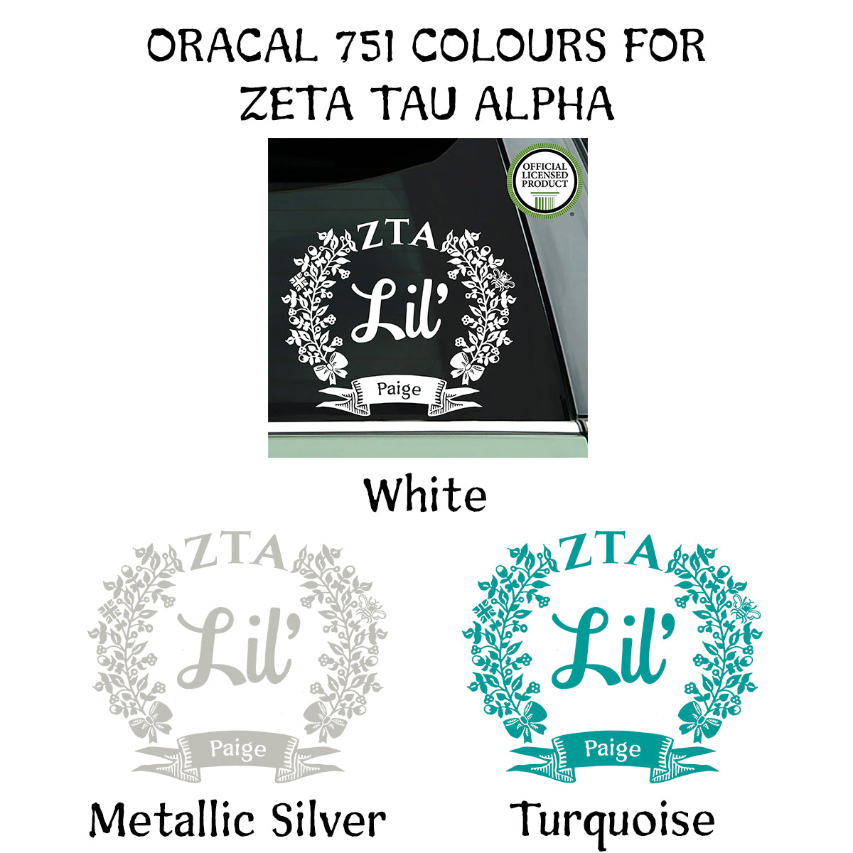 Brit and Bee Sorority Lil' Decal - Zeta Tau Alpha