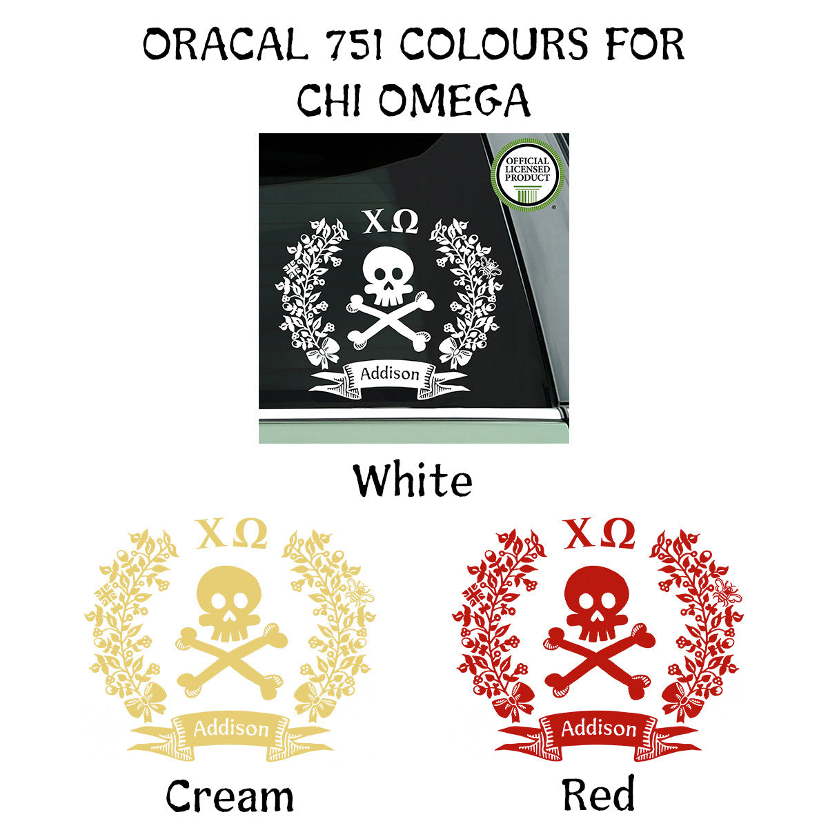 Brit and Bee Sorority Logo Decal - Chi Omega