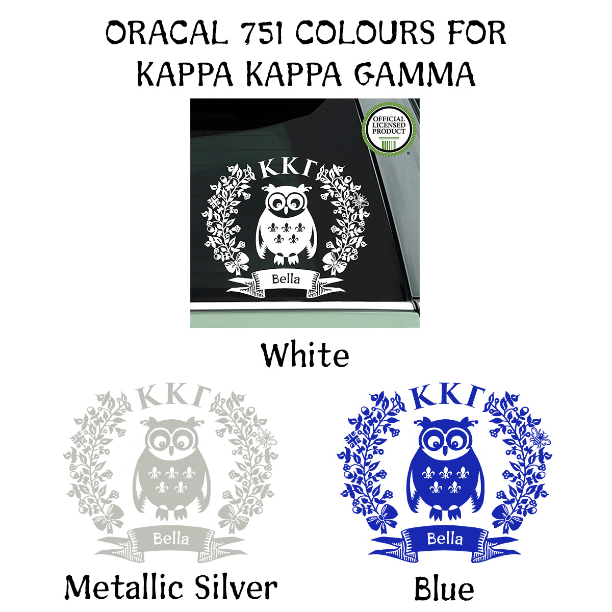 Brit and Bee Sorority Logo Decal - Kappa Kappa Gamma