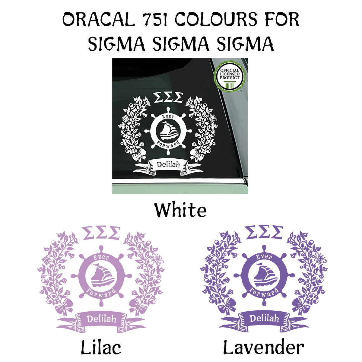 Brit and Bee Sorority Logo Decal - Sigma Sigma Sigma