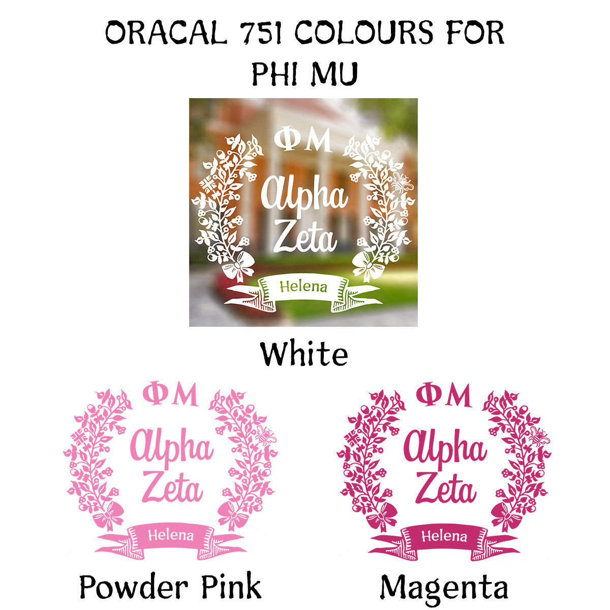 Brit and Bee Sorority Chapter Decal - Phi Mu
