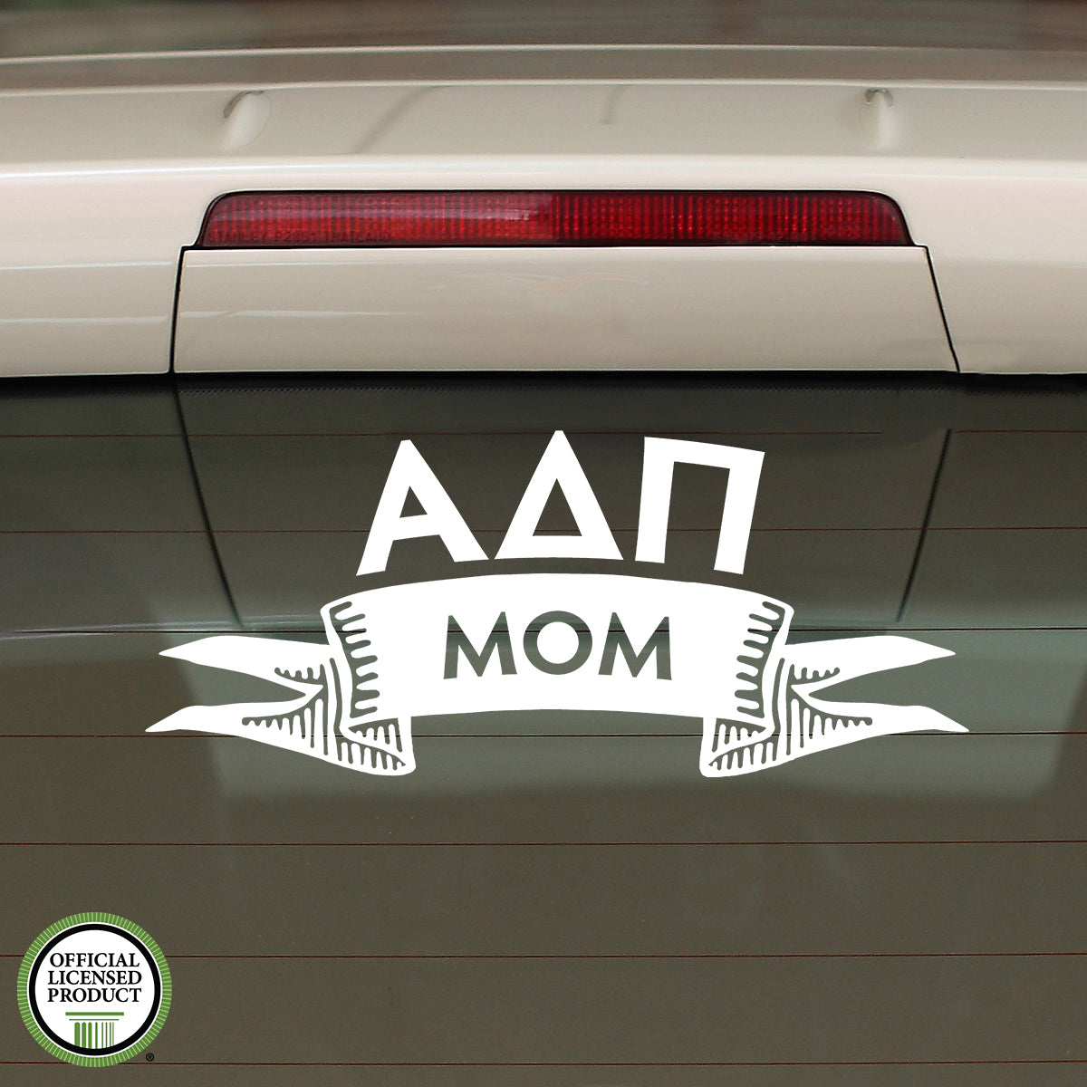 Brit and Bee Sorority Ribbon Mom Decal - Alpha Delta Pi