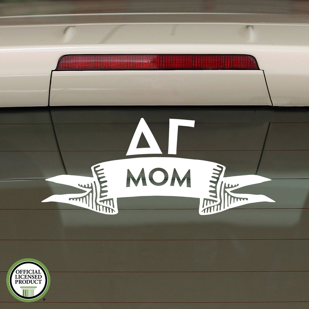 Brit and Bee Sorority Ribbon Mom Decal - Delta Gamma