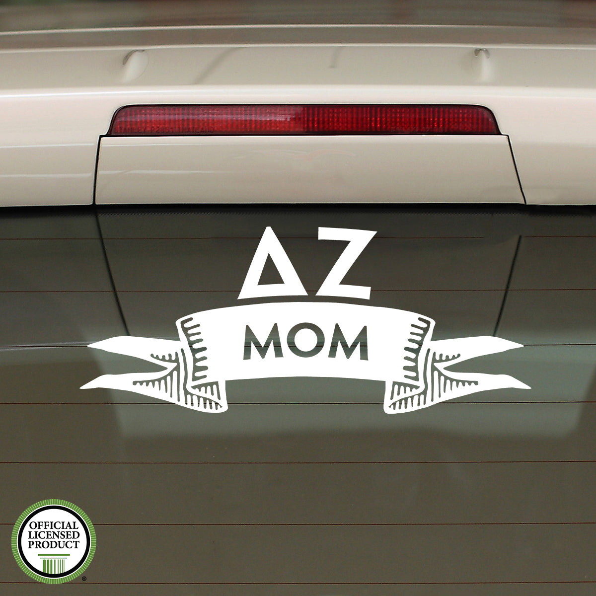 Brit and Bee Sorority Ribbon Mom Decal - Delta Zeta