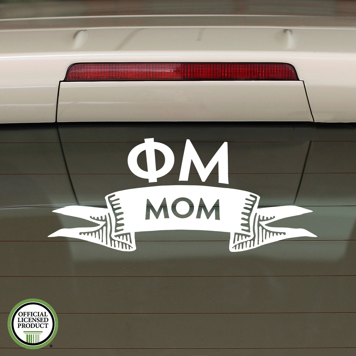 Brit and Bee Sorority Ribbon Mom Decal - Phi Mu