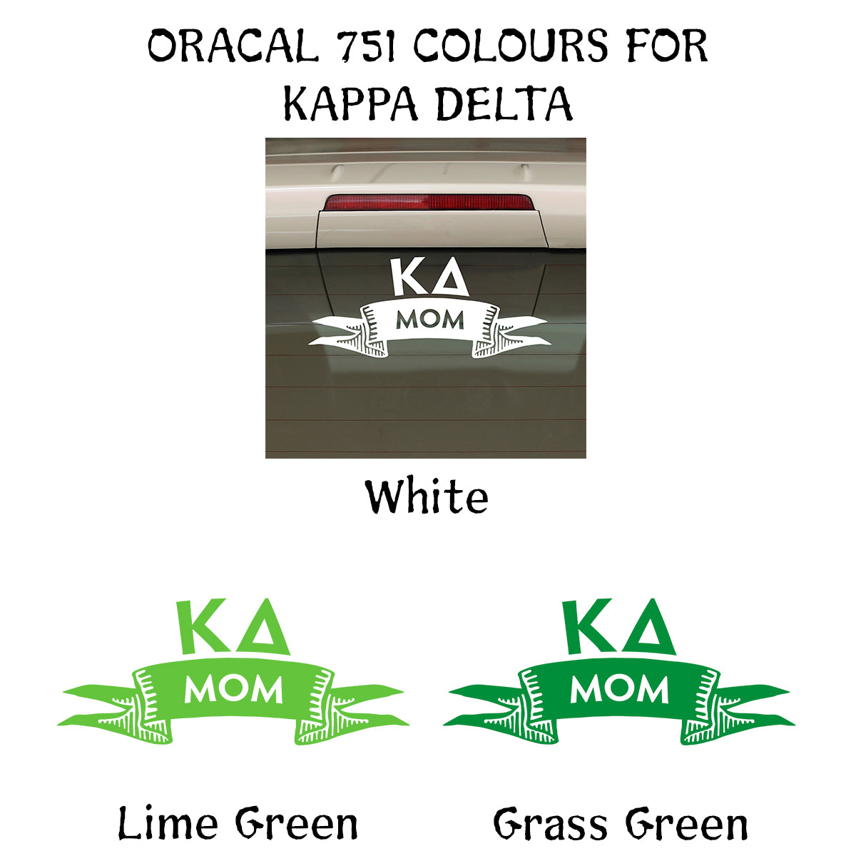 Brit and Bee Sorority Ribbon Mom Decal - Kappa Delta