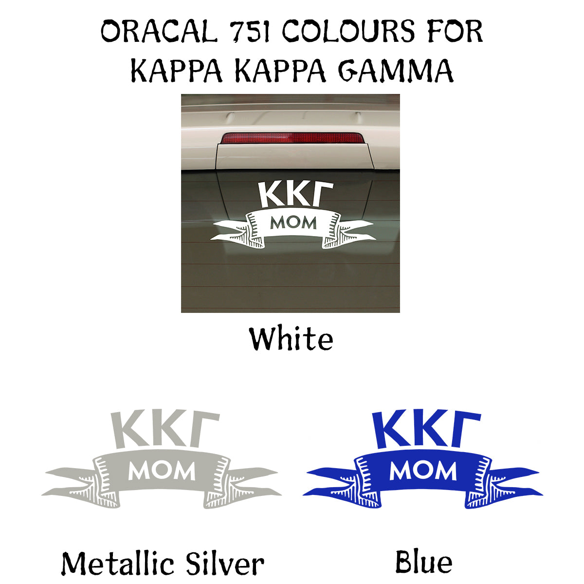 Brit and Bee Sorority Ribbon Mom Decal - Kappa Kappa Gamma