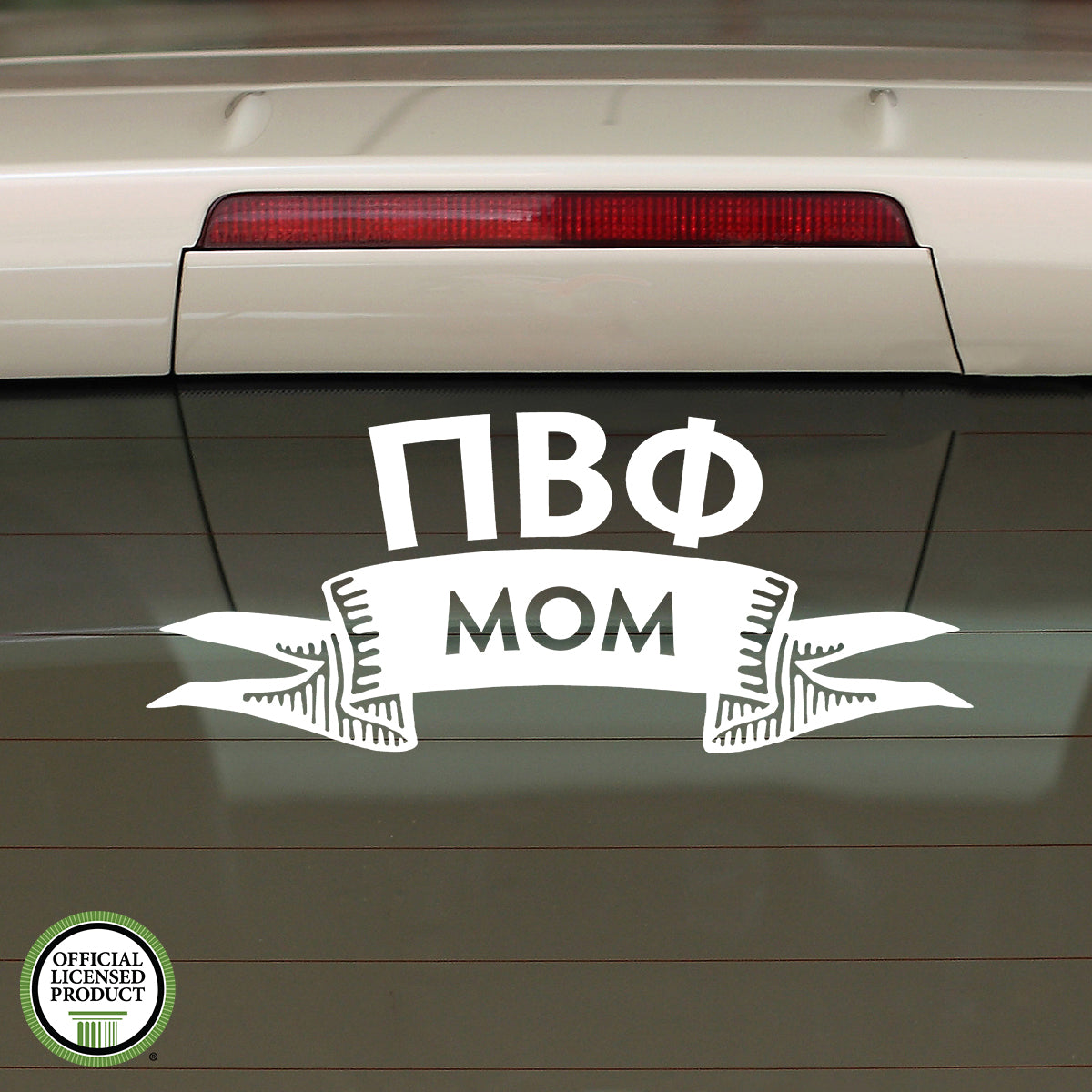 Brit and Bee Sorority Ribbon Mom Decal - Pi Beta Phi