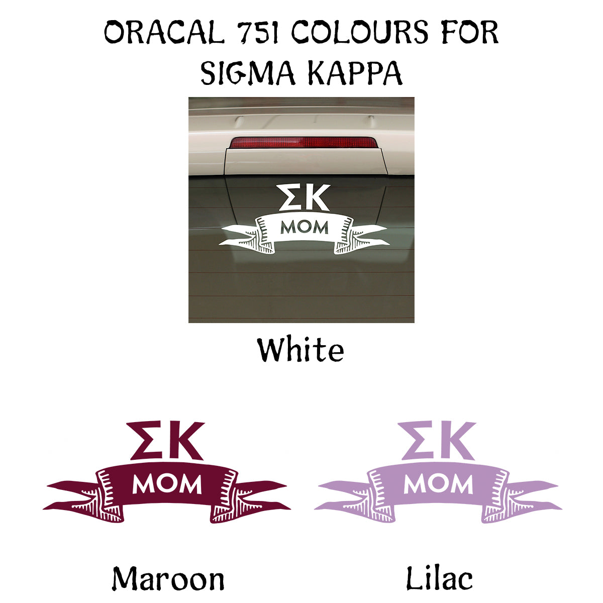 Brit and Bee Sorority Ribbon Mom Decal - Sigma Kappa