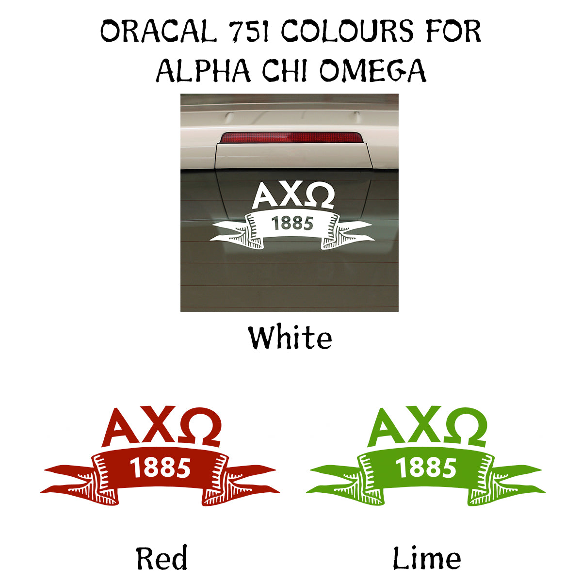 Brit and Bee Sorority Ribbon Year Decal - Alpha Chi Omega