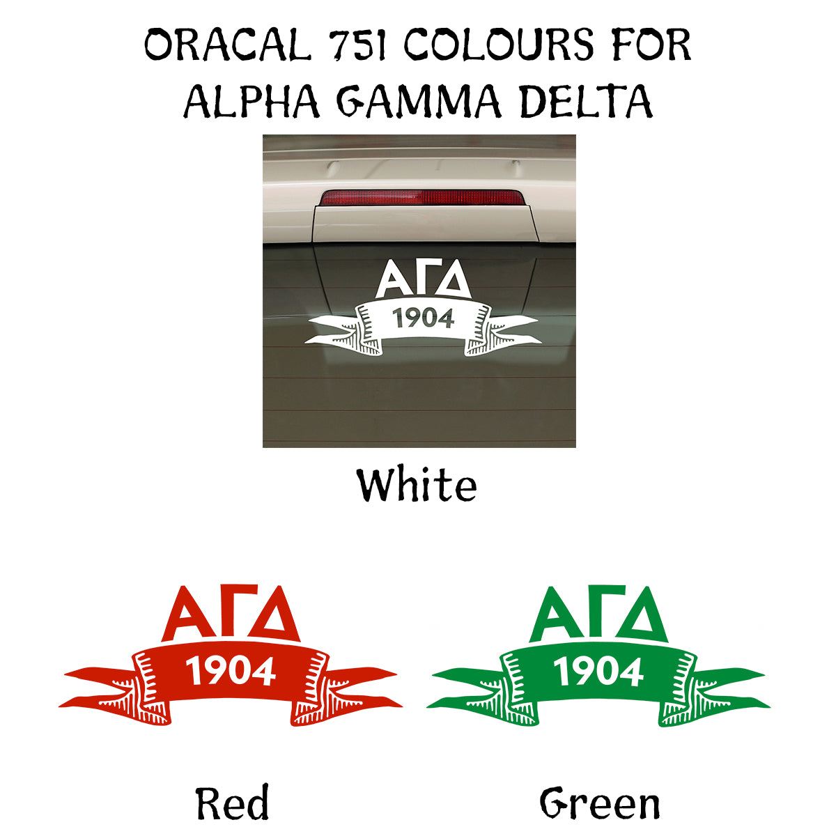 Brit and Bee Sorority Ribbon Year Decal - Alpha Gamma Delta