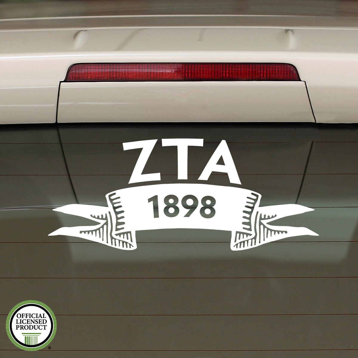 Brit and Bee Sorority Ribbon Year Decal - Zeta Tau Alpha
