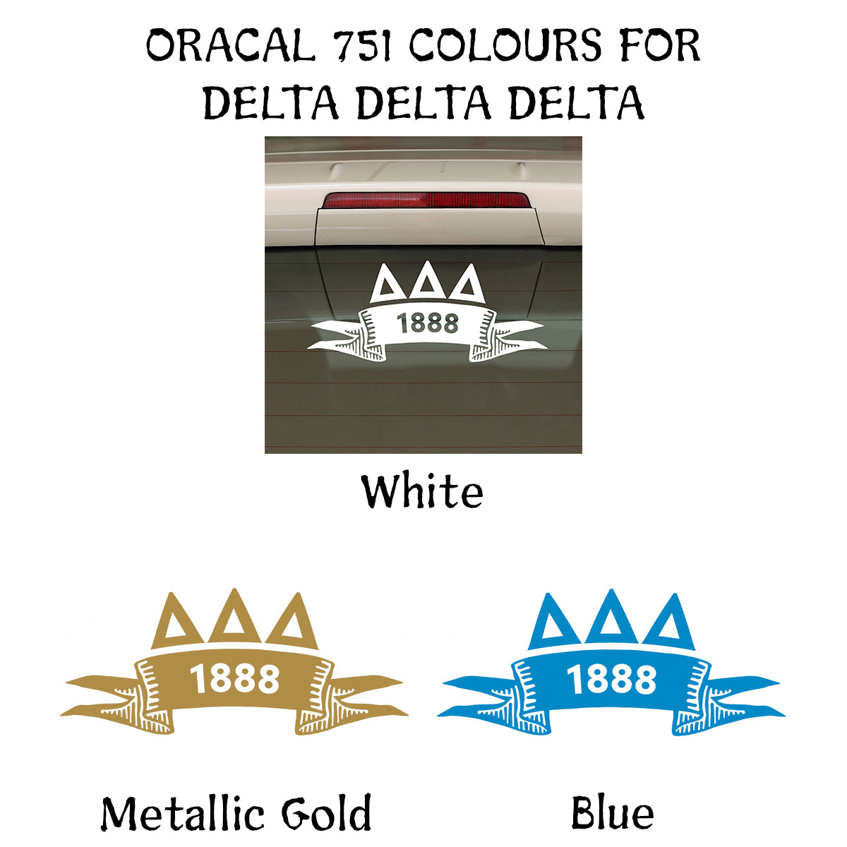 Brit and Bee Sorority Ribbon Year Decal - Delta Delta Delta