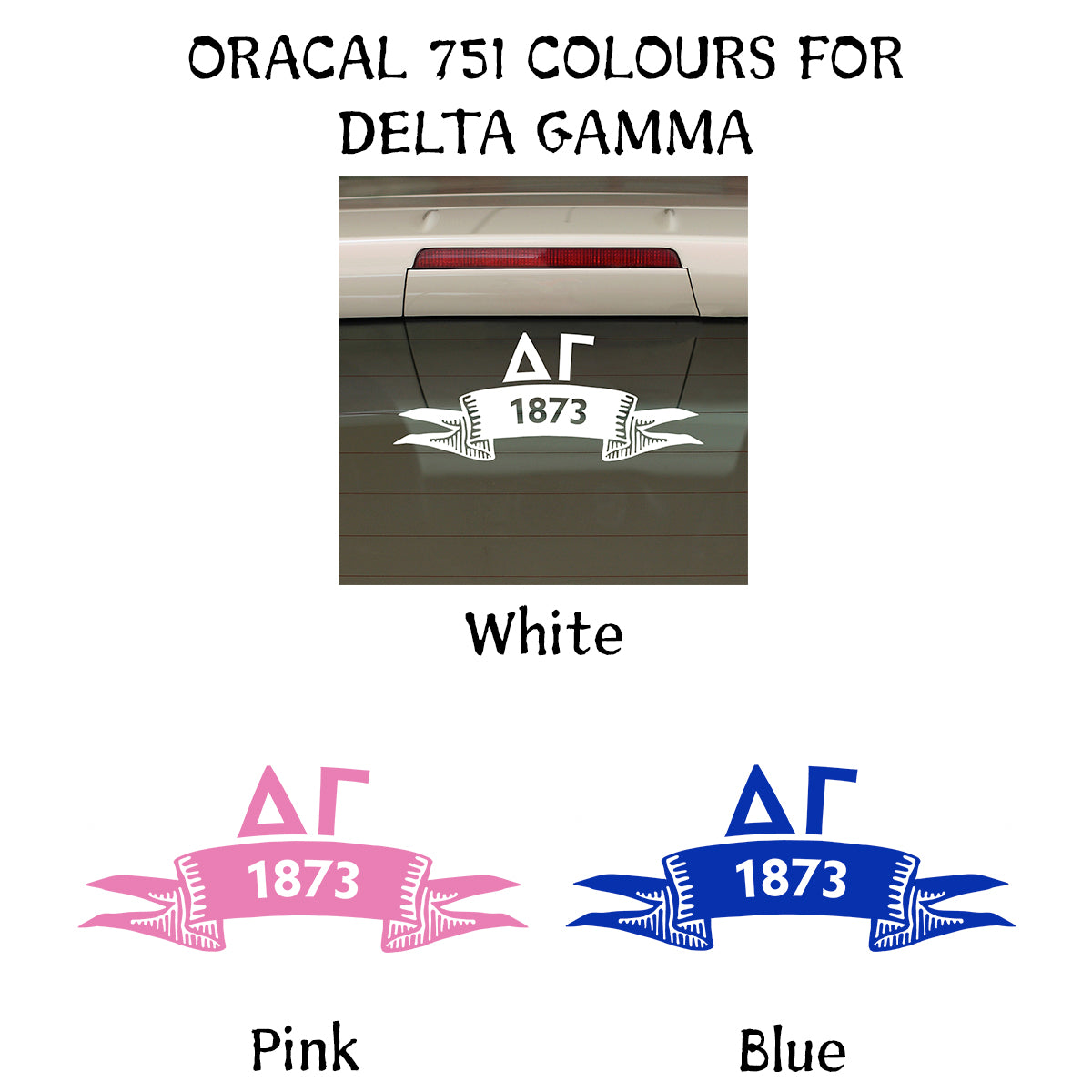 Brit and Bee Sorority Ribbon Year Decal - Delta Gamma