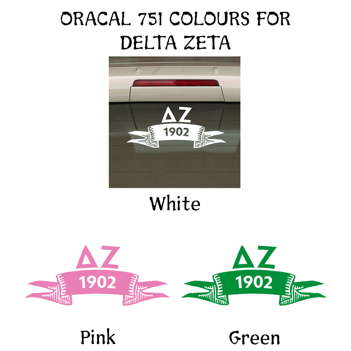 Brit and Bee Sorority Ribbon Year Decal - Delta Zeta
