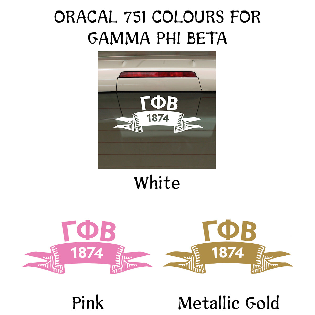 Brit and Bee Sorority Ribbon Year Decal - Gamma Phi Beta