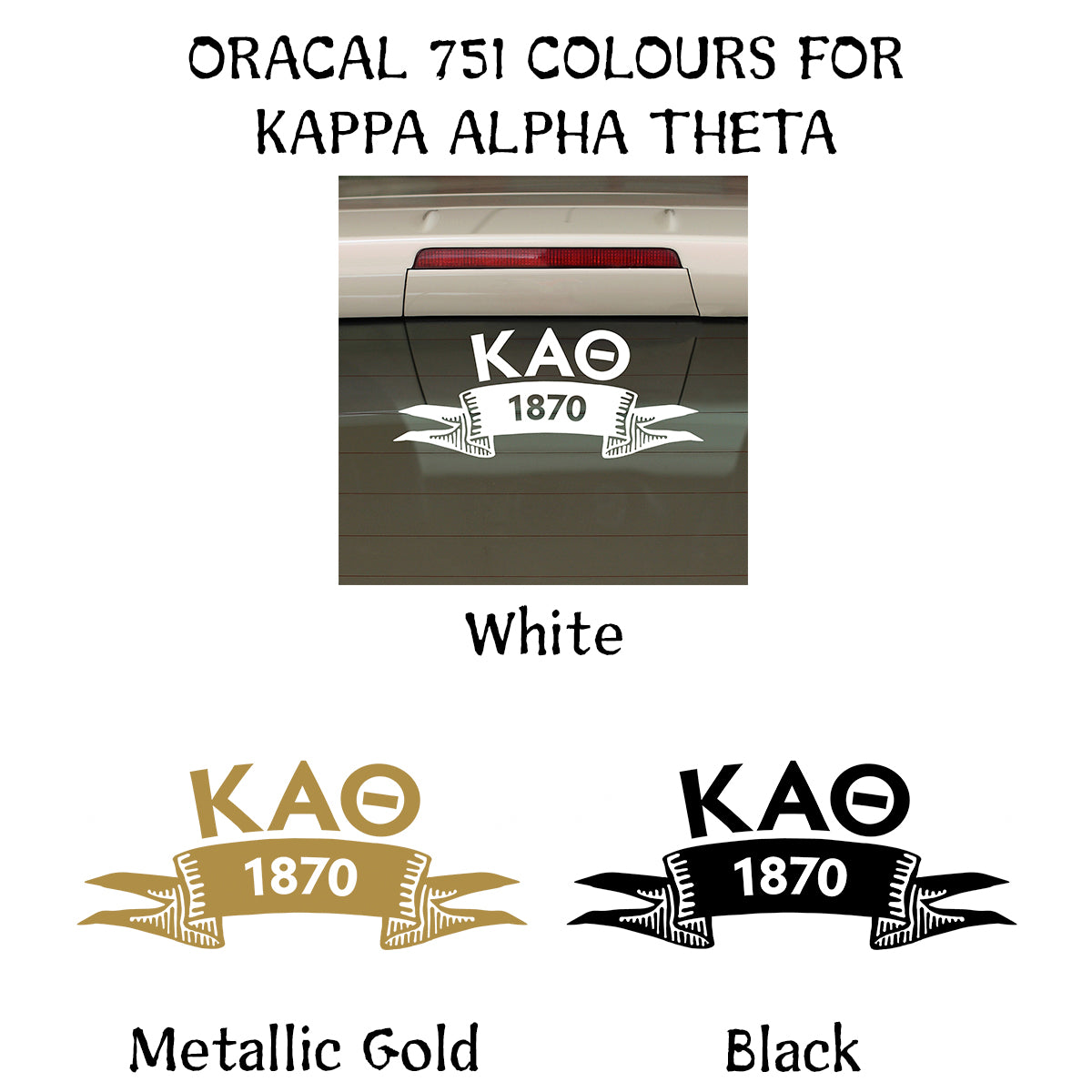 Brit and Bee Sorority Ribbon Year Decal - Kappa Alpha Theta