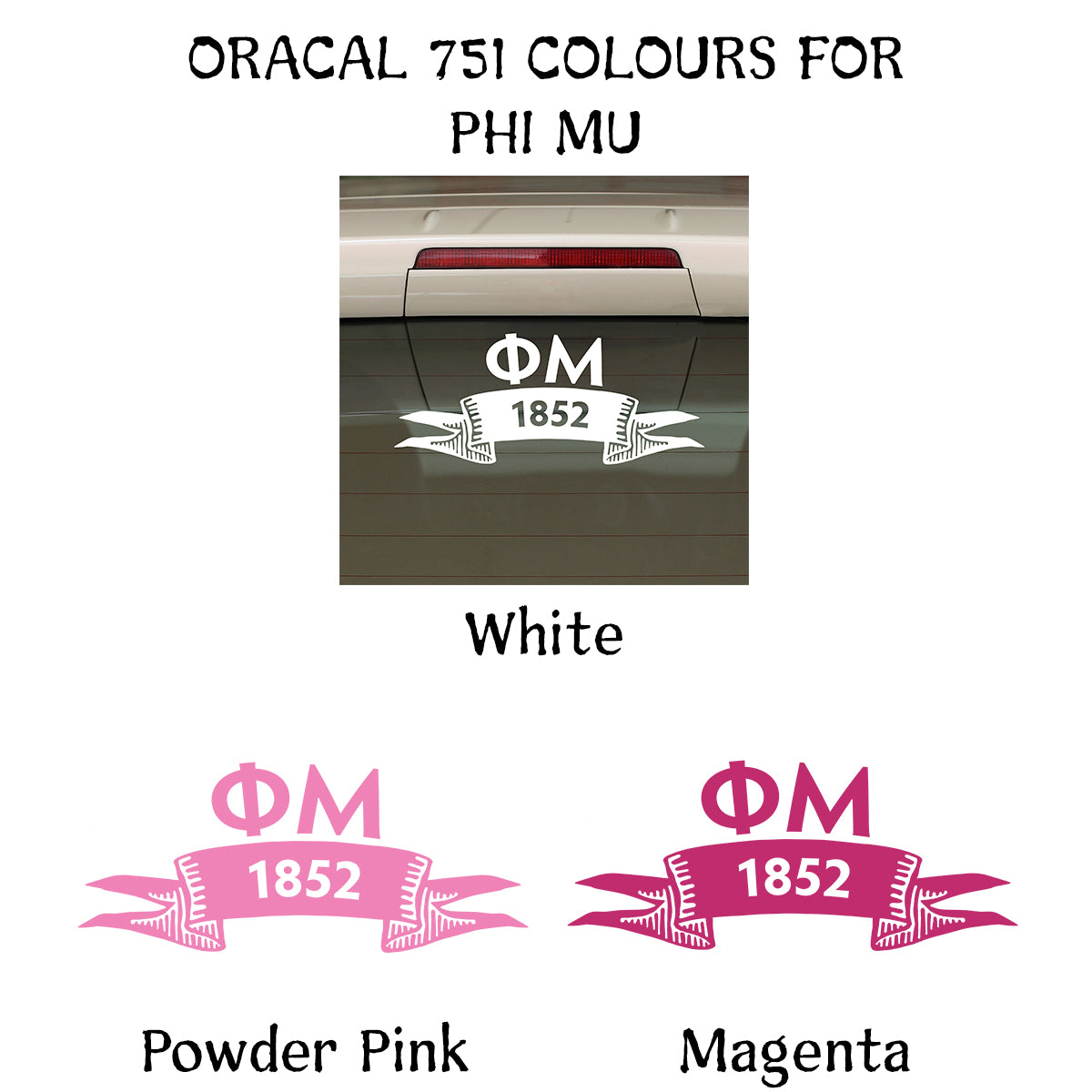 Brit and Bee Sorority Ribbon Year Decal - Phi Mu