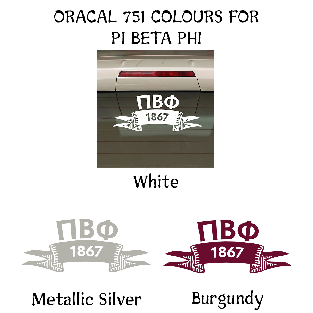 Brit and Bee Sorority Ribbon Year Decal - Pi Beta Phi