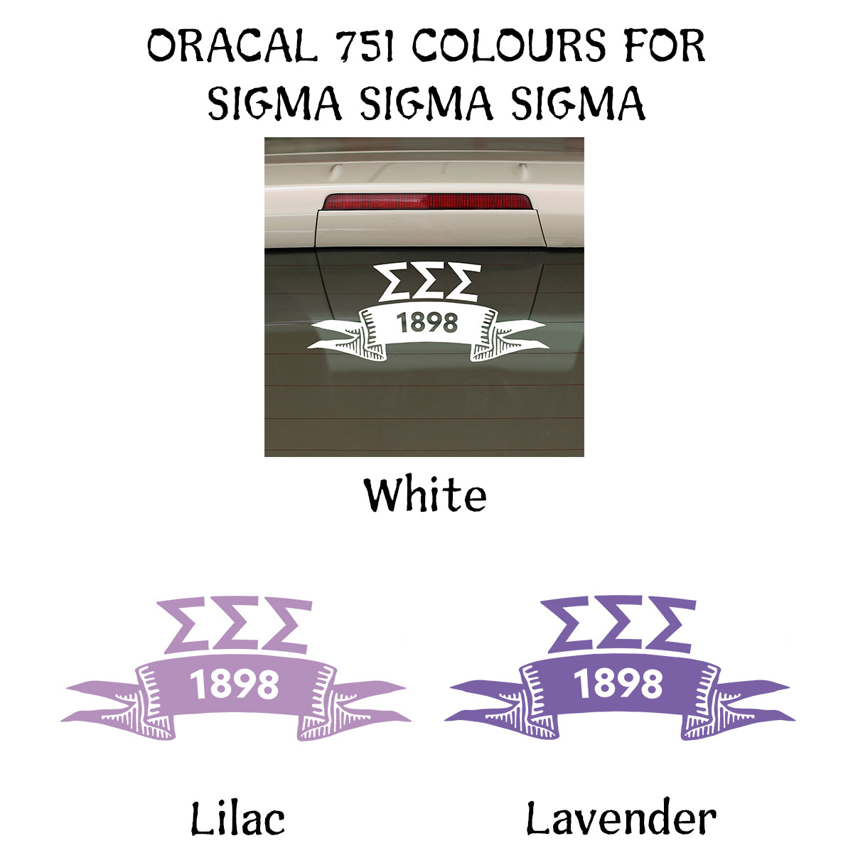 Brit and Bee Sorority Ribbon Year Decal - Sigma Sigma Sigma