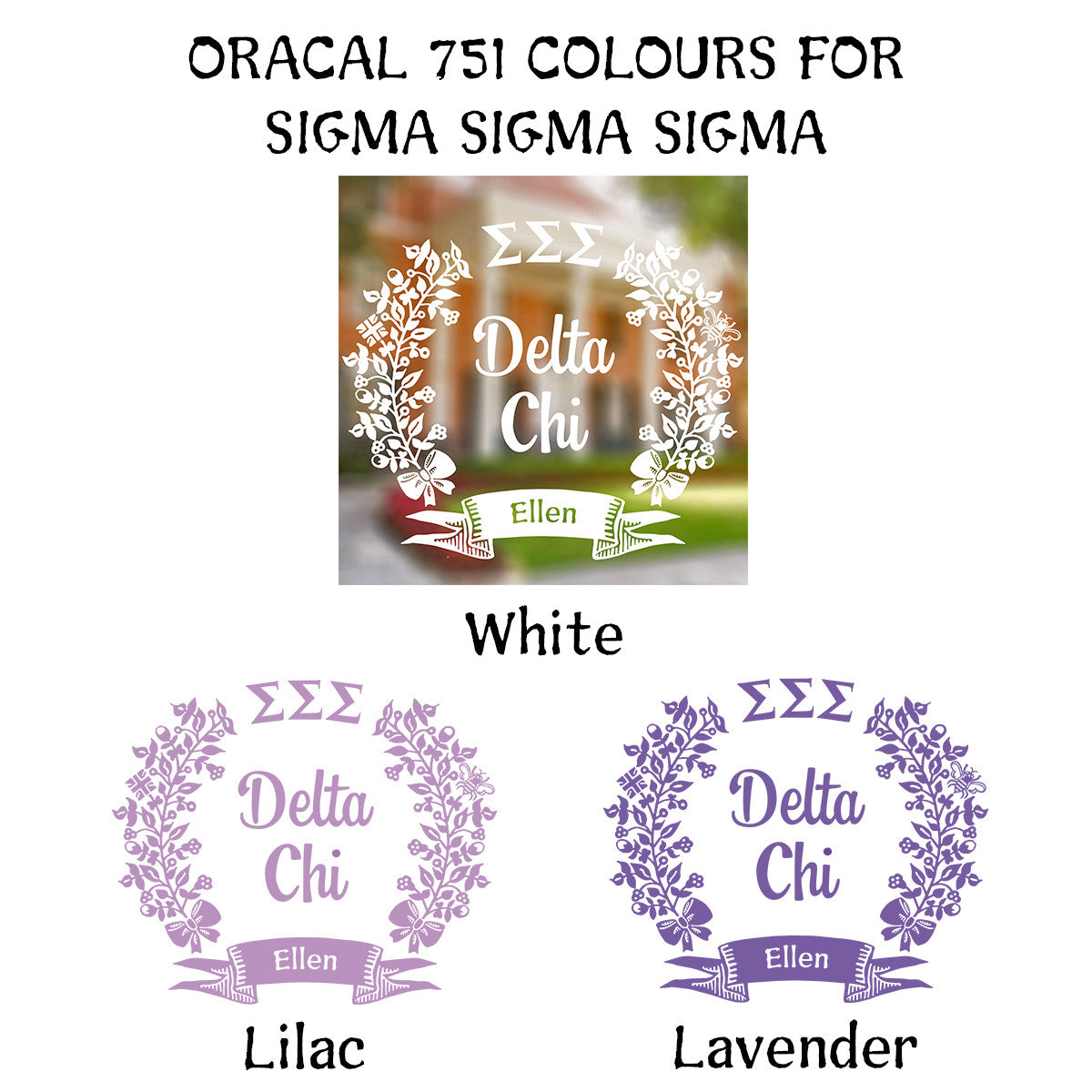 Brit and Bee Sorority Chapter Decal - Sigma Sigma Sigma