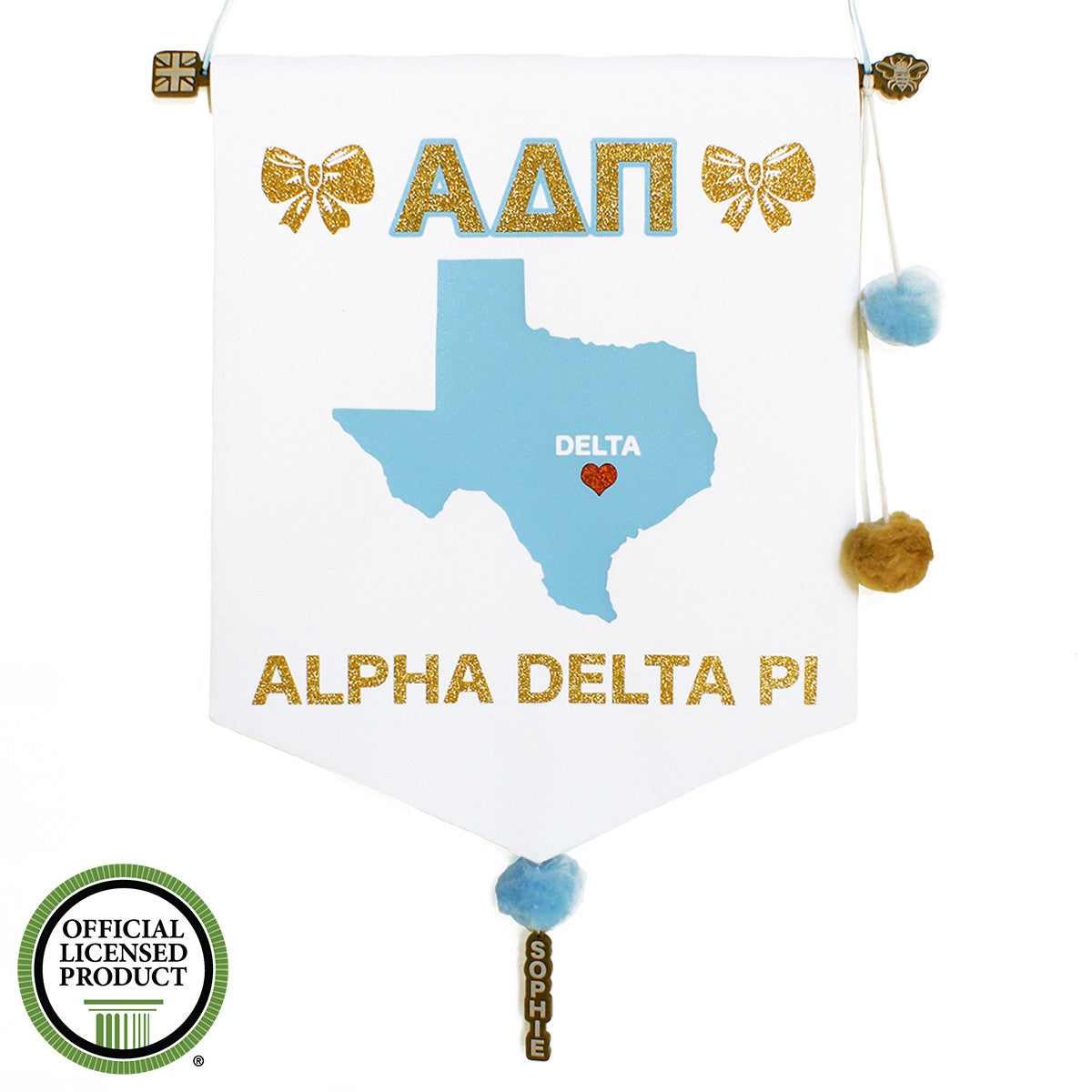 Sorority Chapter Pennant Flag - Alpha Delta Pi