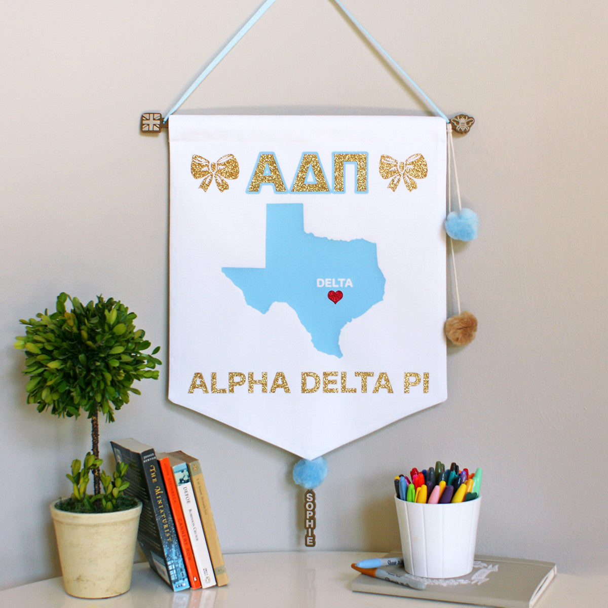 Sorority Chapter Pennant Flag - Alpha Delta Pi
