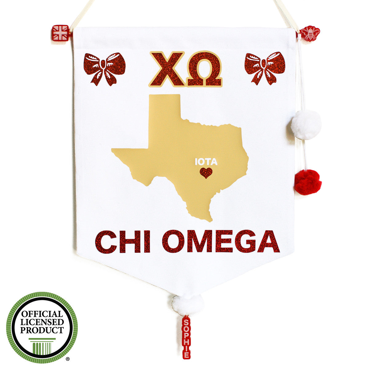 Sorority Chapter Pennant Flag - Chi Omega