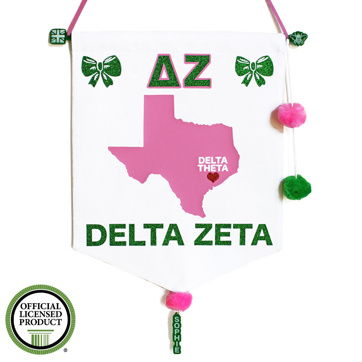 Sorority Chapter Pennant Flag - Delta Zeta