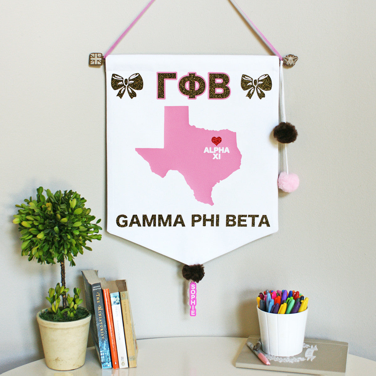 Sorority Chapter Pennant Flag - Gamma Phi Beta