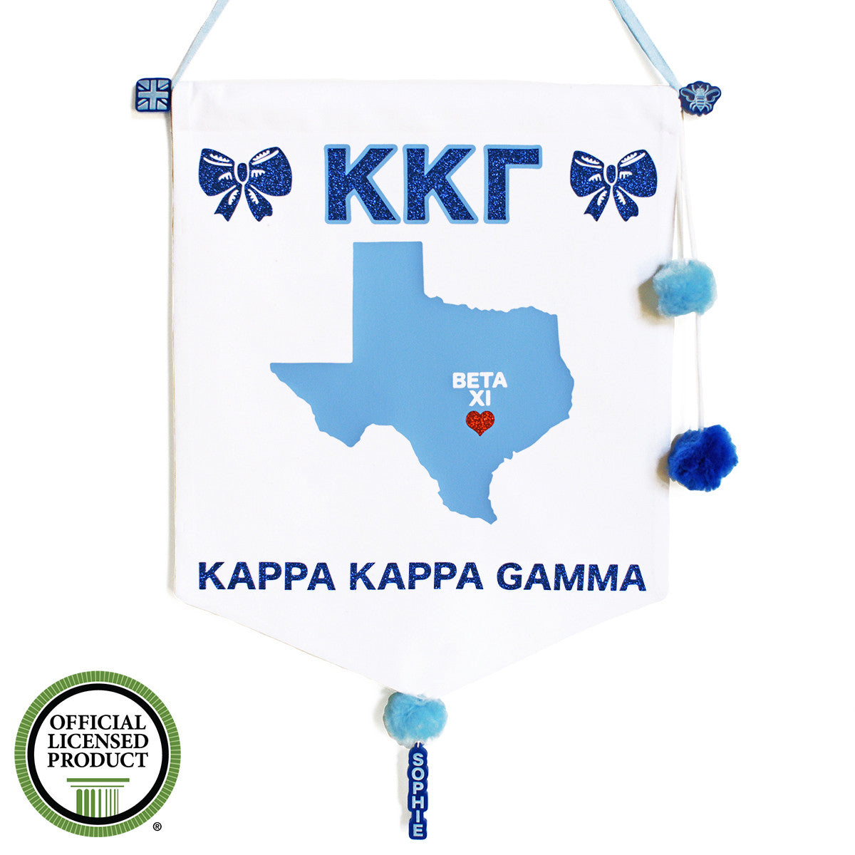 Sorority Chapter Pennant Flag - Kappa Kappa Gamma