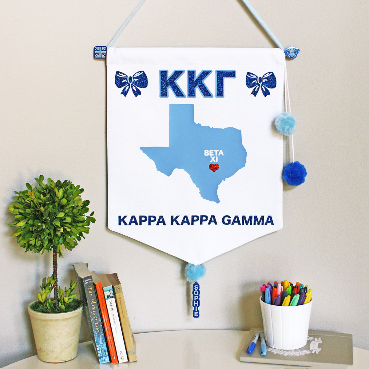 Sorority Chapter Pennant Flag - Kappa Kappa Gamma