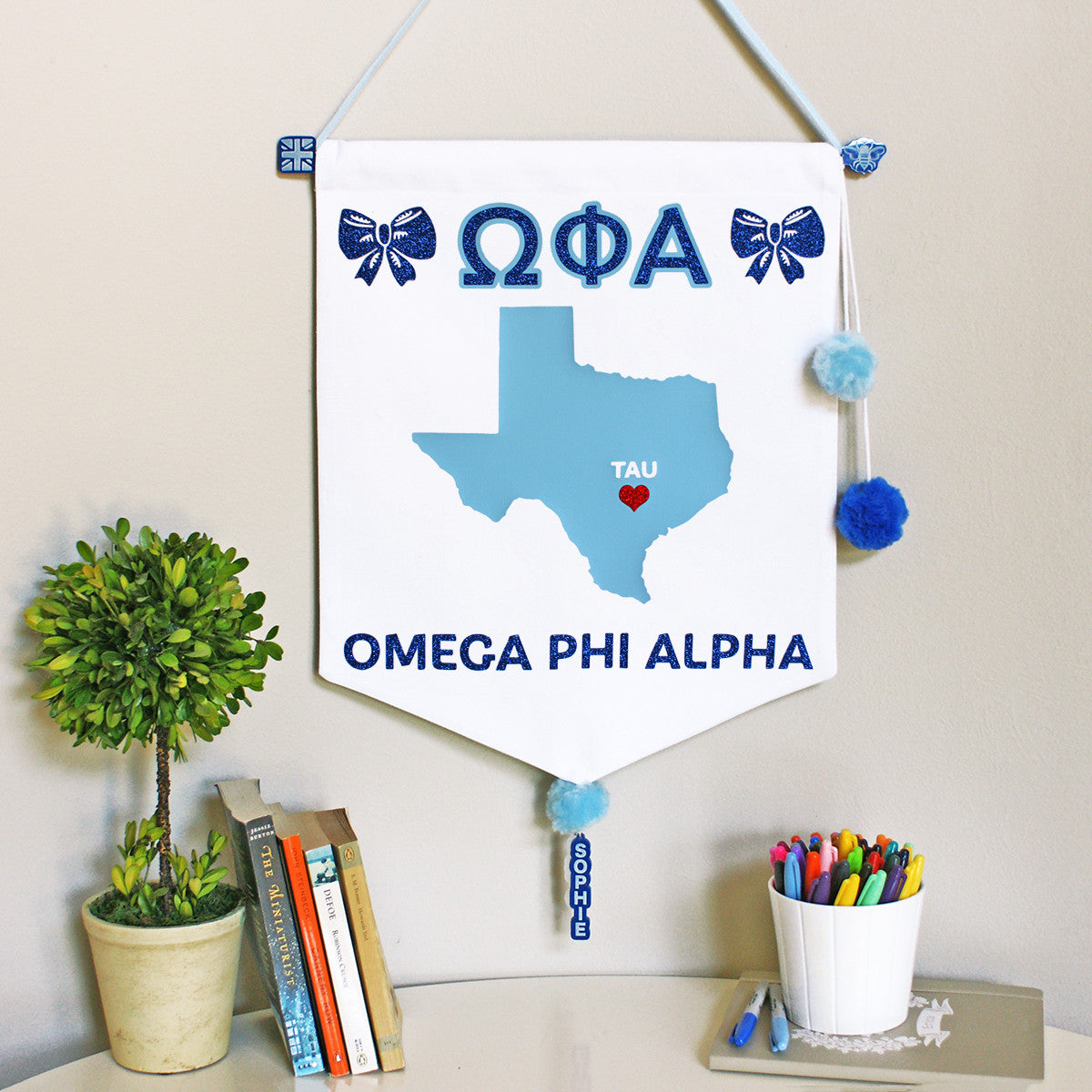Sorority Chapter Pennant Flag - Omega Phi Alpha
