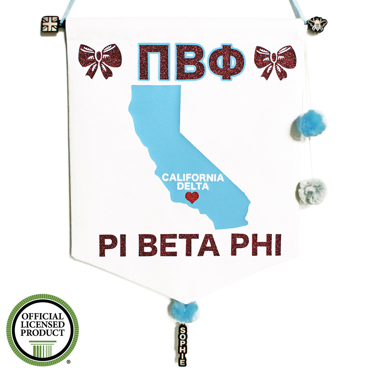 Sorority Chapter Pennant Flag - Pi Beta Phi