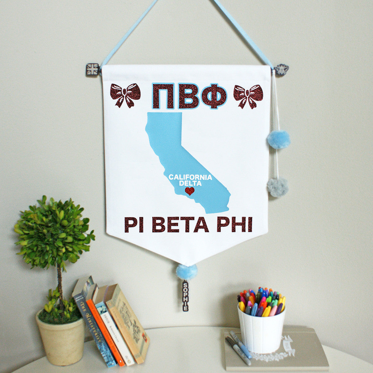 Sorority Chapter Pennant Flag - Pi Beta Phi