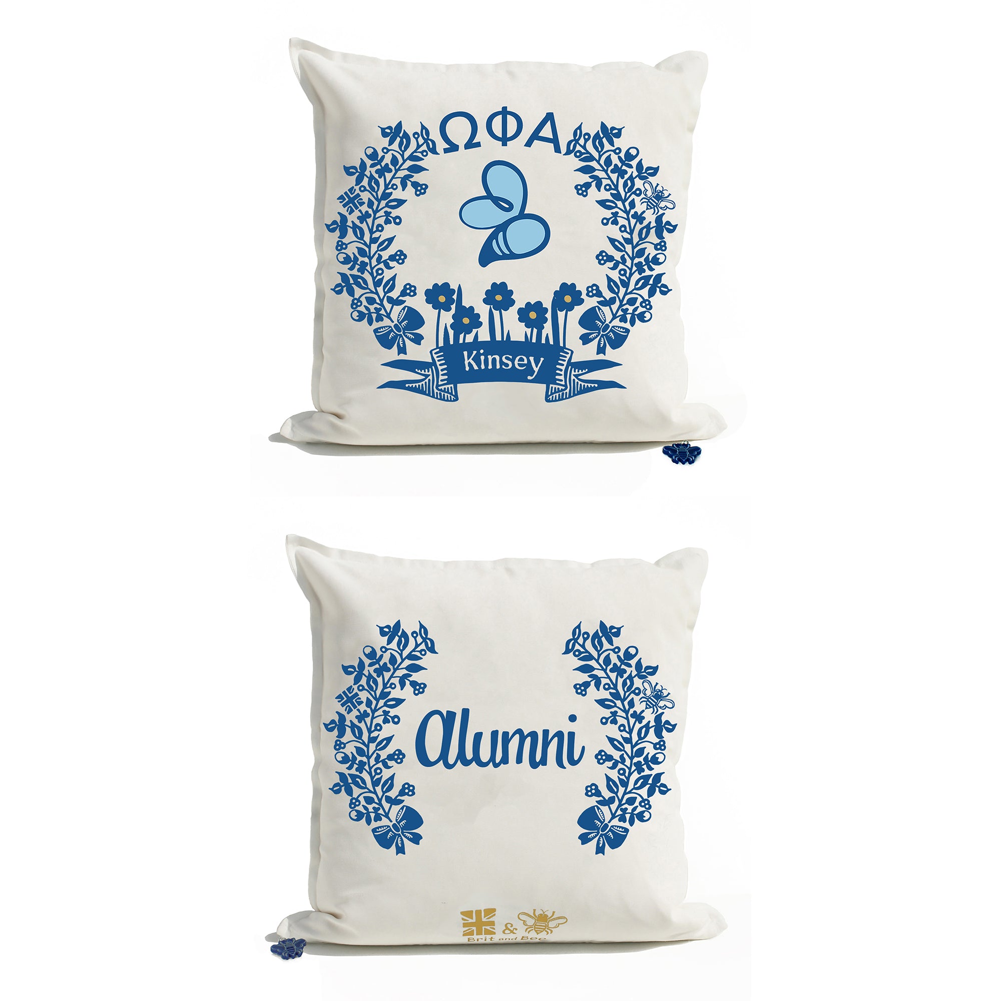 Omega Phi Alpha Throw Pillow | Brit and Bee