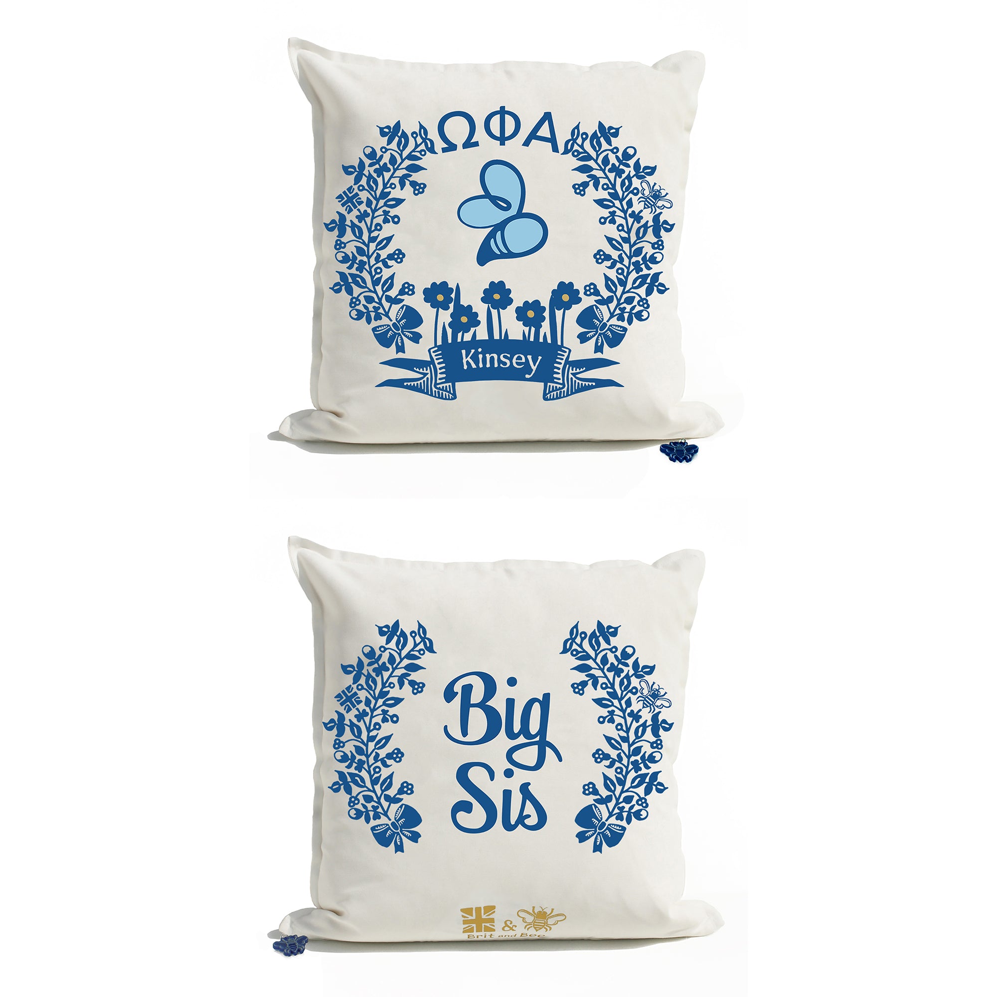 Omega Phi Alpha Throw Pillow | Brit and Bee