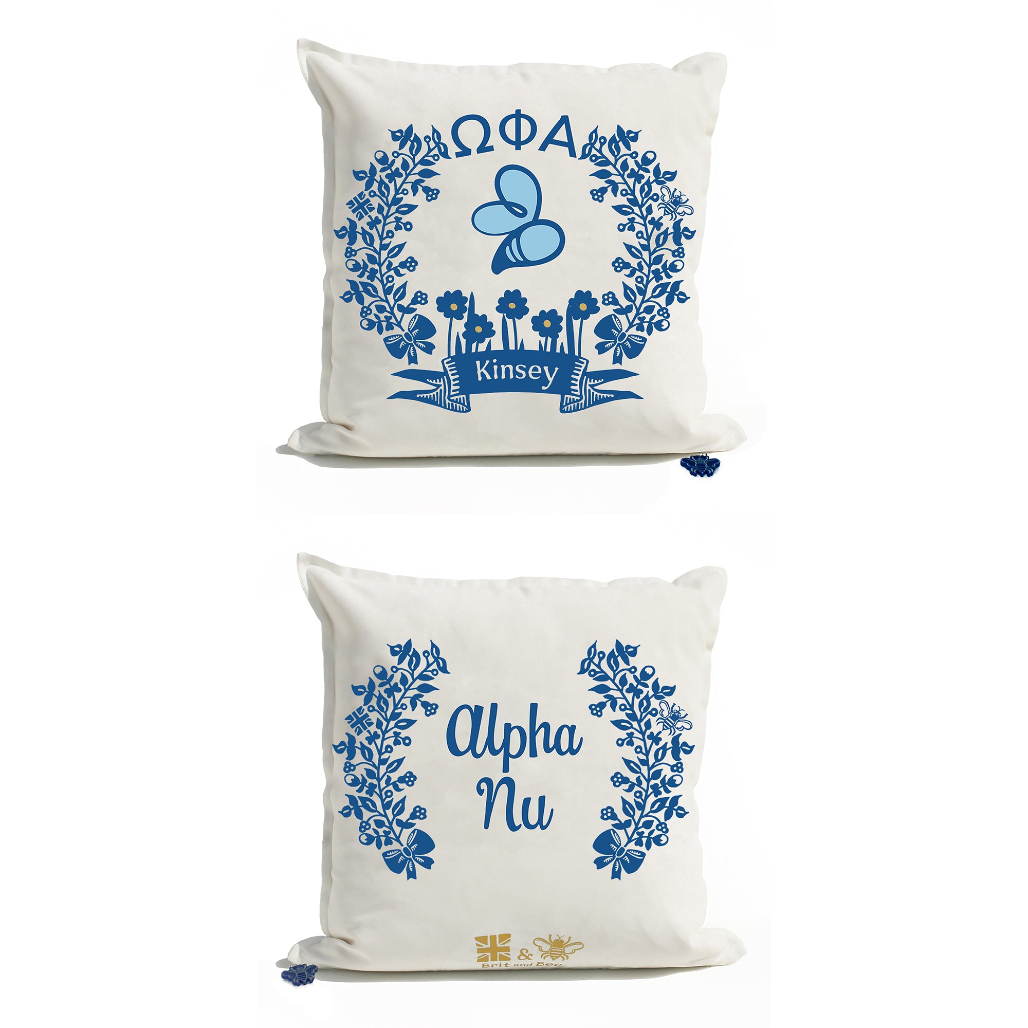 Omega Phi Alpha Throw Pillow | Brit and Bee
