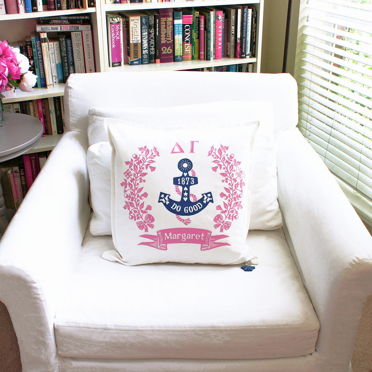 Delta Gamma Throw Pillow - Sorority Logo