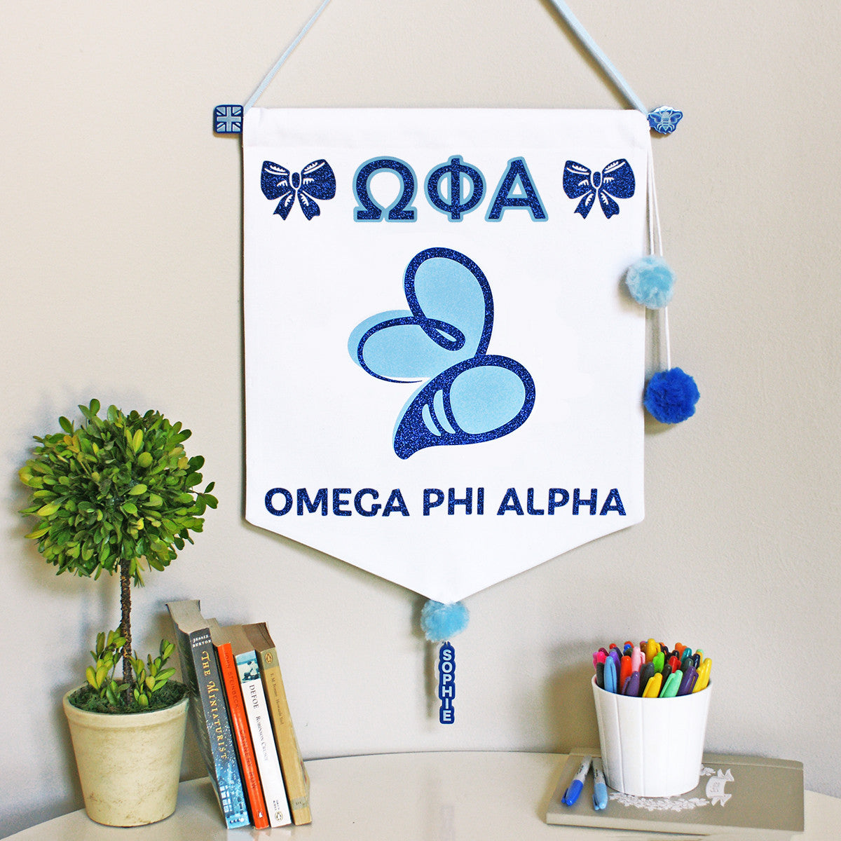 Sorority Logo Pennant Flag - Omega Phi Alpha